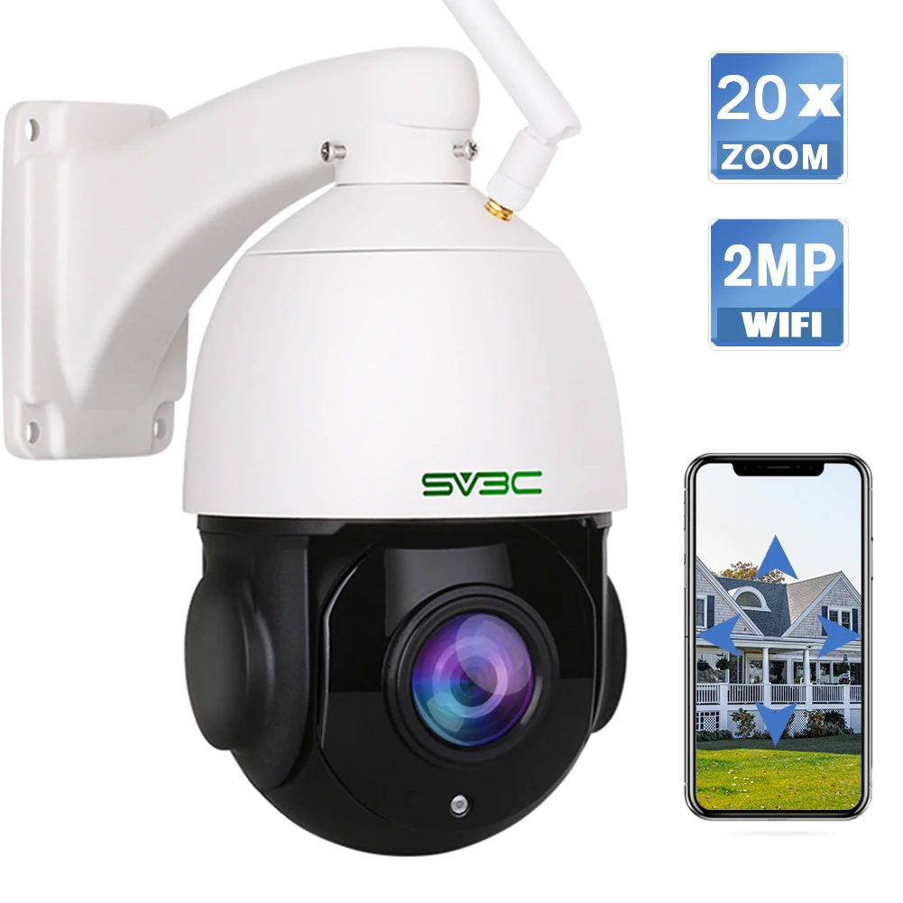 SV3C H.264 Wireless 1080P HD 20x Optical Zoom Waterproof Outdoor Dome Wifi PTZ IP CCTV Security Camera