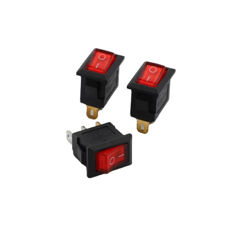 KCD11 illuminated rocker switch on off 3-pin 2 position mini Rocker Switch 10*15mm 3A 250VAC