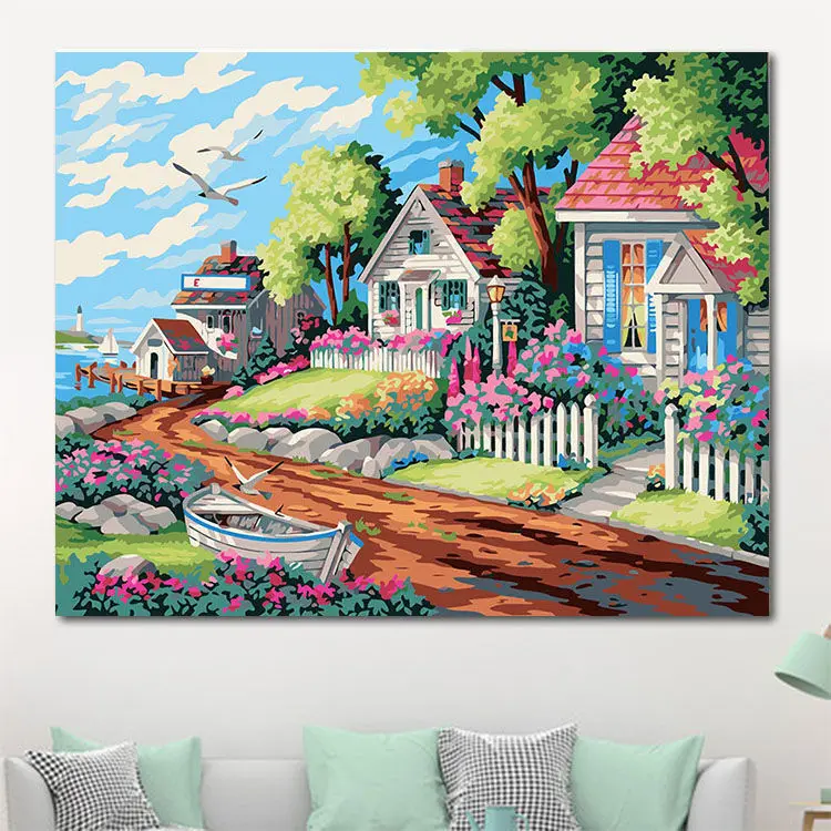 christmas wall decor DIY painting by numbers kit Oil Paintings on canvas snowman paint by numbers for adults and kid