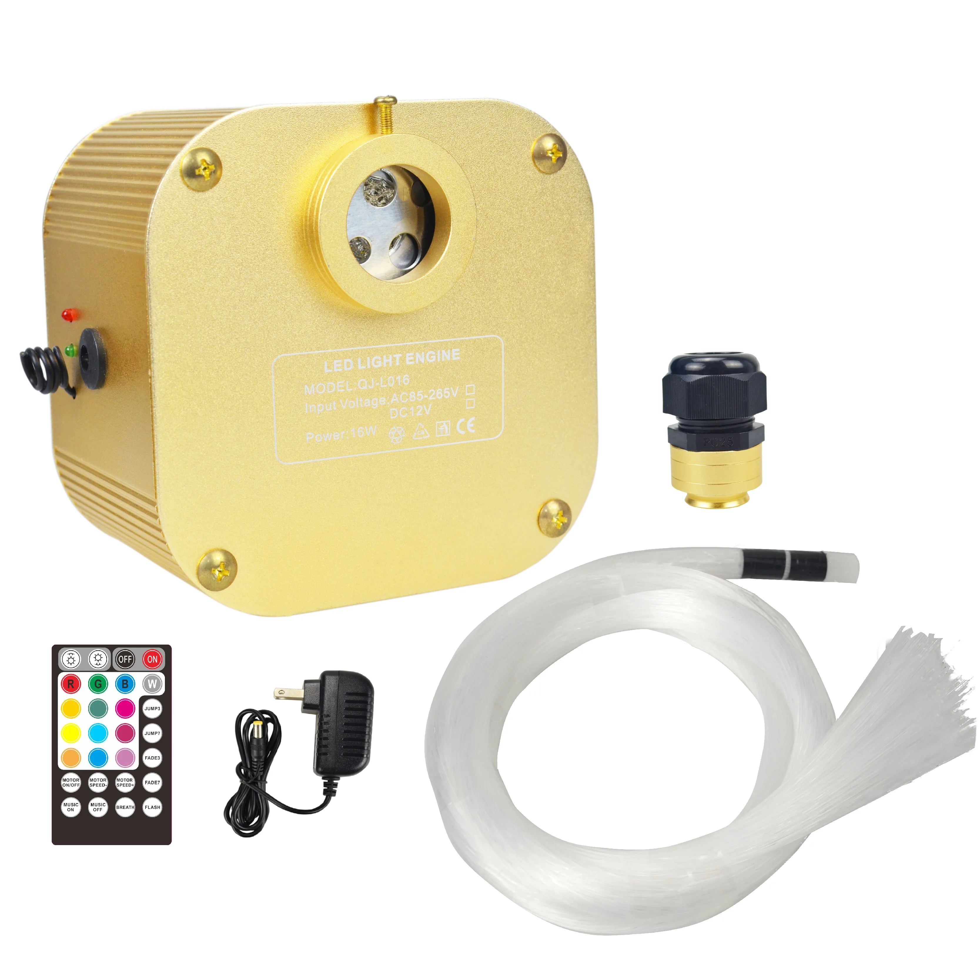 16w rgbw led ceiling star light car roof use RF/Music control twinkle led fiber optic light with 100/150/200pcs fiber cable