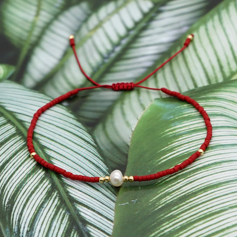 Best Friend Hand Woven seed bracelet , Natural Stone Pearl High Quality handmade Seed Bead Bracelet