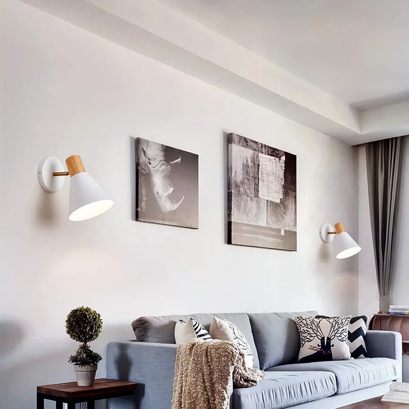 Adjustable Modern Wooden Wall Lamp Nordic design Wall Lamps For Living Room Bedroom corridor hotel
