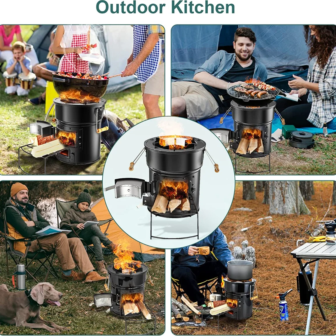 Clean cookstove energy saving wood burning stove fule saving portable camping stove