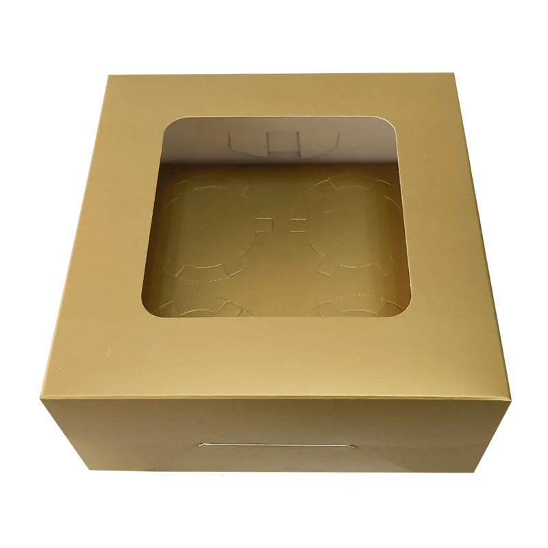 Black Printed Durable Cardboard Paper Folding Cake Boxes Food Grade Oilproof Takeaway Cake Box Flip Cover Size Custom Cake Box