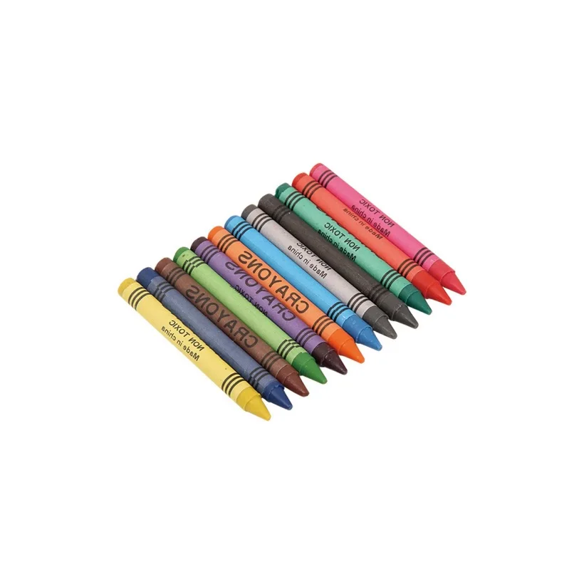 8.8*0.8cm Wax Crayon Set 4/6/8 Colors Promotional Smooth Writing Cheap Bulk Restaurant Use Kids Drawing Crayons Set With Logo