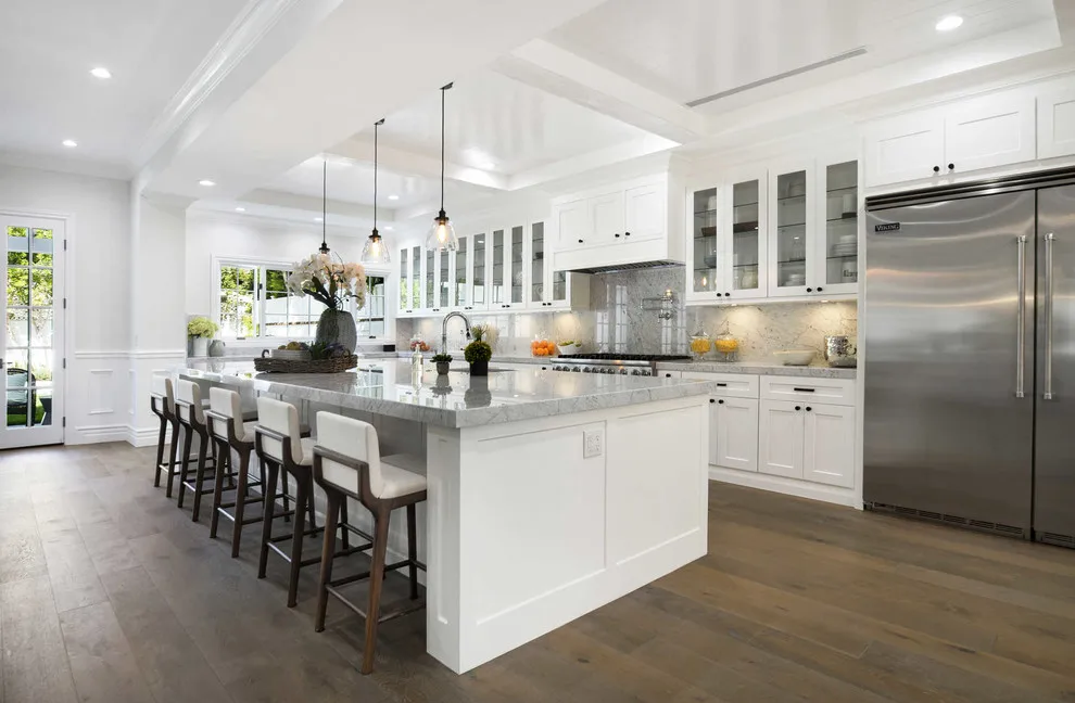 Ready-to-Assemble Farmhouse  Solid Wood  Custom Kitchen Cabinet with Glass Door