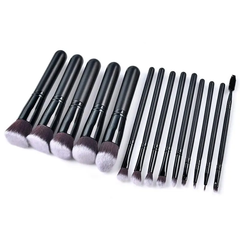 wholesale 14 pcs makeup brushes with holder bag custom logo pink foundation cosmetic brushes makeup brush set