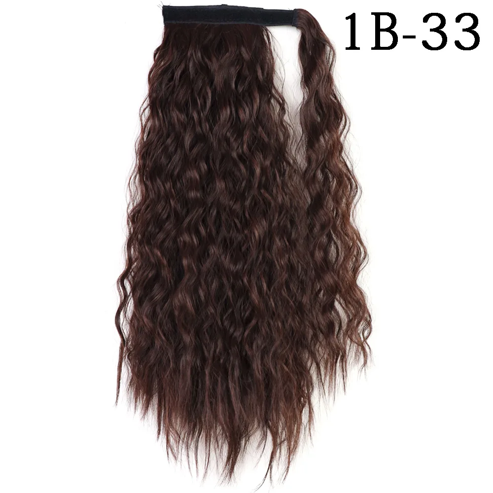 Wholesale Clip In Synthetic Ponytail Heat Resistant Fiber Hair Extension Wrap Around Hairpiece Curly Straight Pony