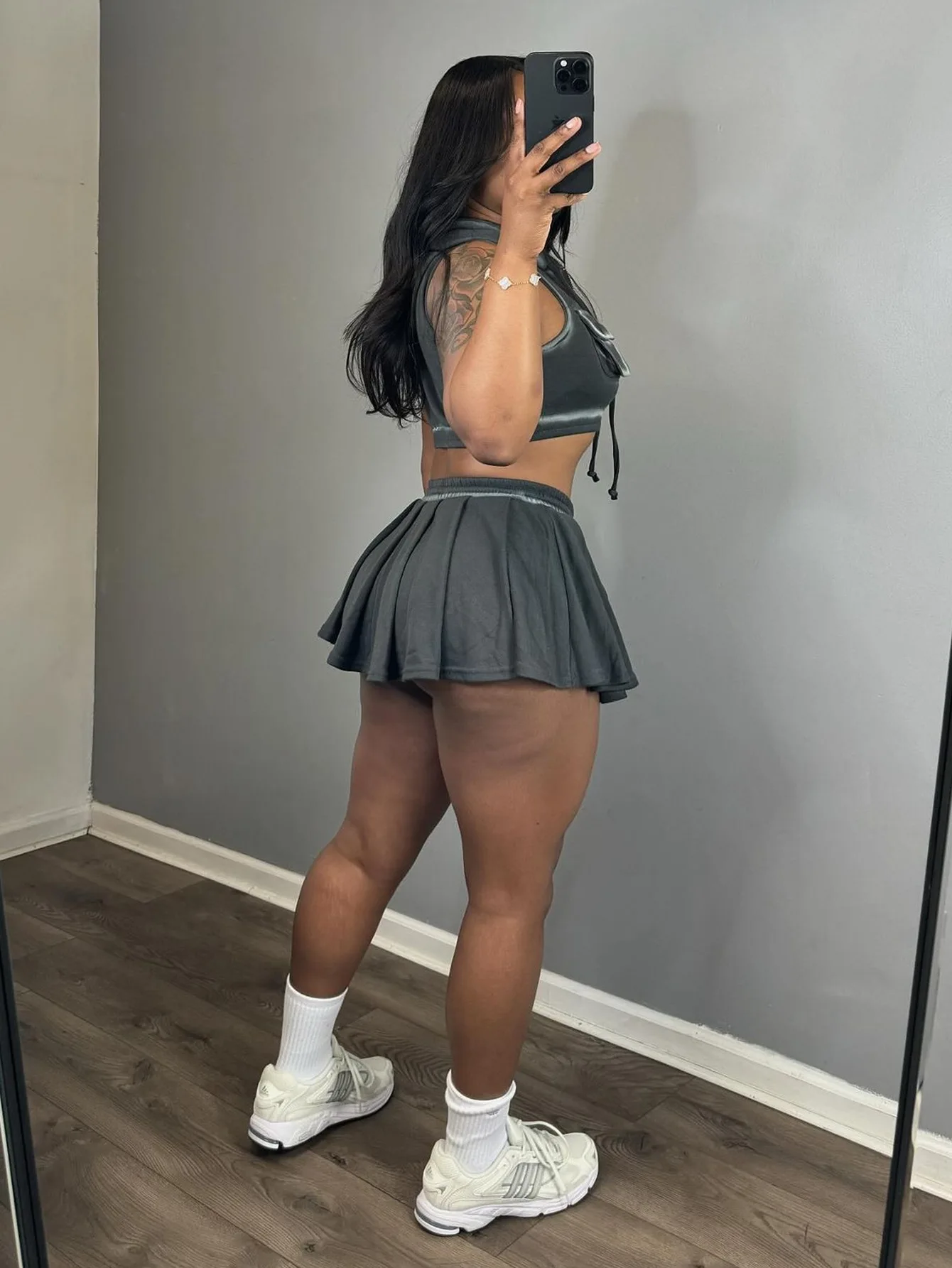 2024 Summer New Sexy Sports Girl Casual Zipper Lace up Short Skirt Set for Women