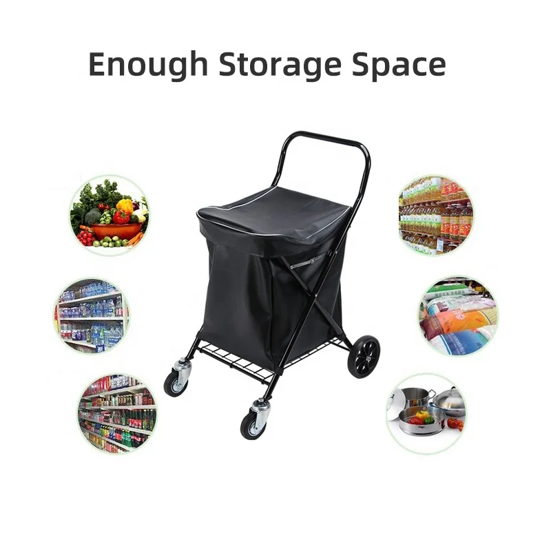 Newly Designed Environmentally Friendly Large Capacity Lightweight Foldable Shopping Trolley