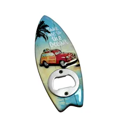 Custom Souvenir MDF  Surfboard Shape Design Epoxy Bottle Opener with Magnet