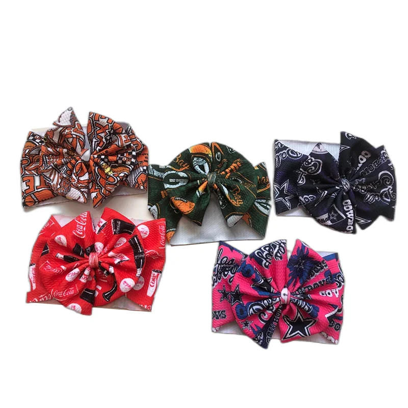 Эластичная Детская повязка на голову с бантом мягкая цветная из ткани пулями для маленьких девочек цветочным