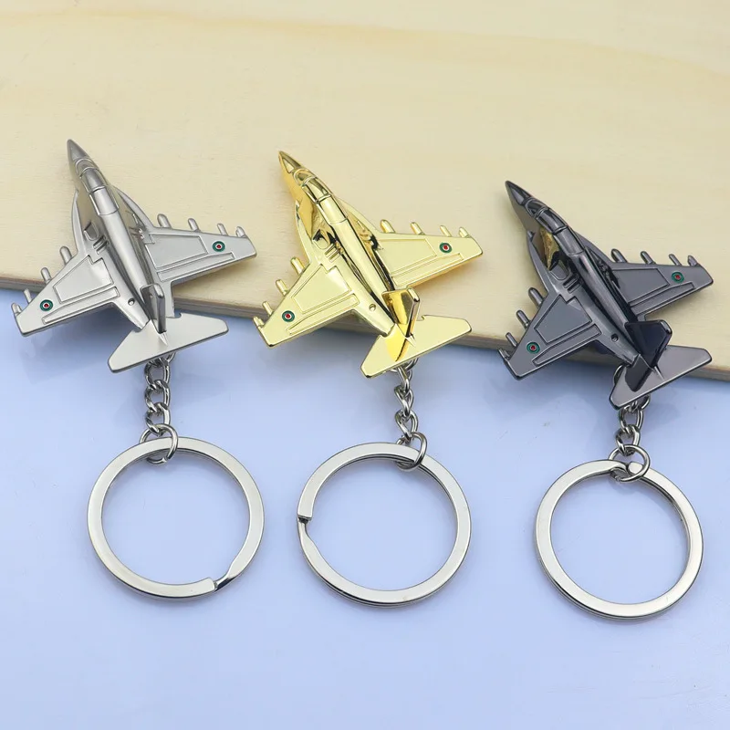 New design hot-selling fighter key chain metal MiG aircraft key pendant aircraft model promotion gift wholesale