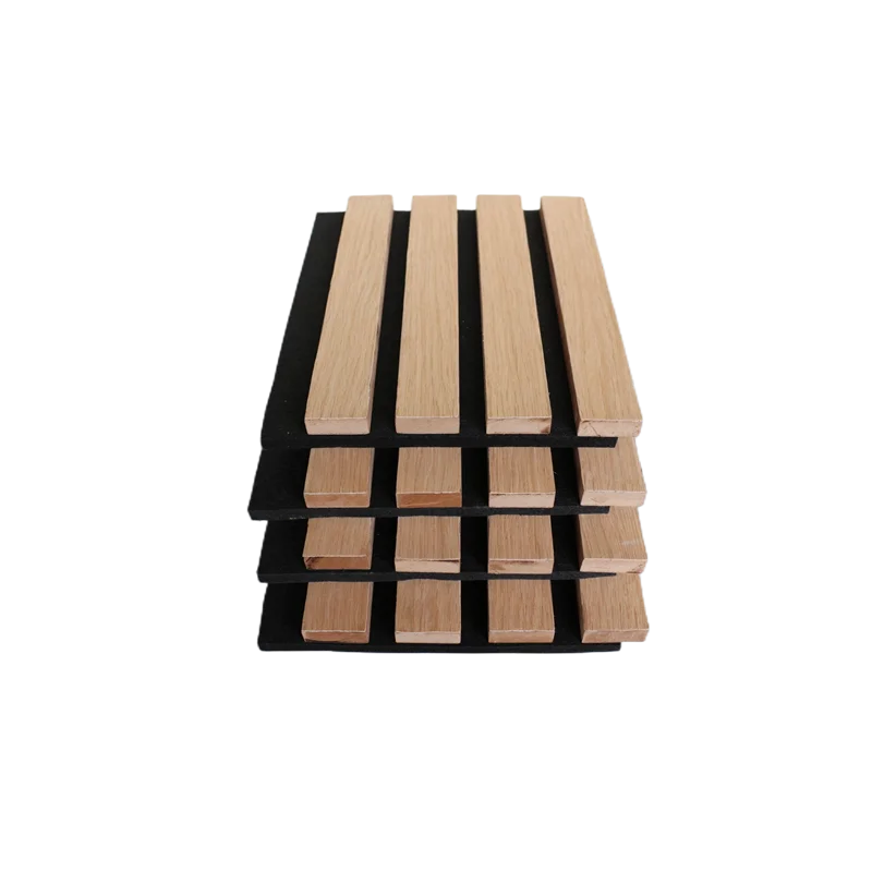600mm x 600mm Wood Slatted Wall Acoustic Panels wood oak grey felt For Interior home and office Decoration and sound insulation