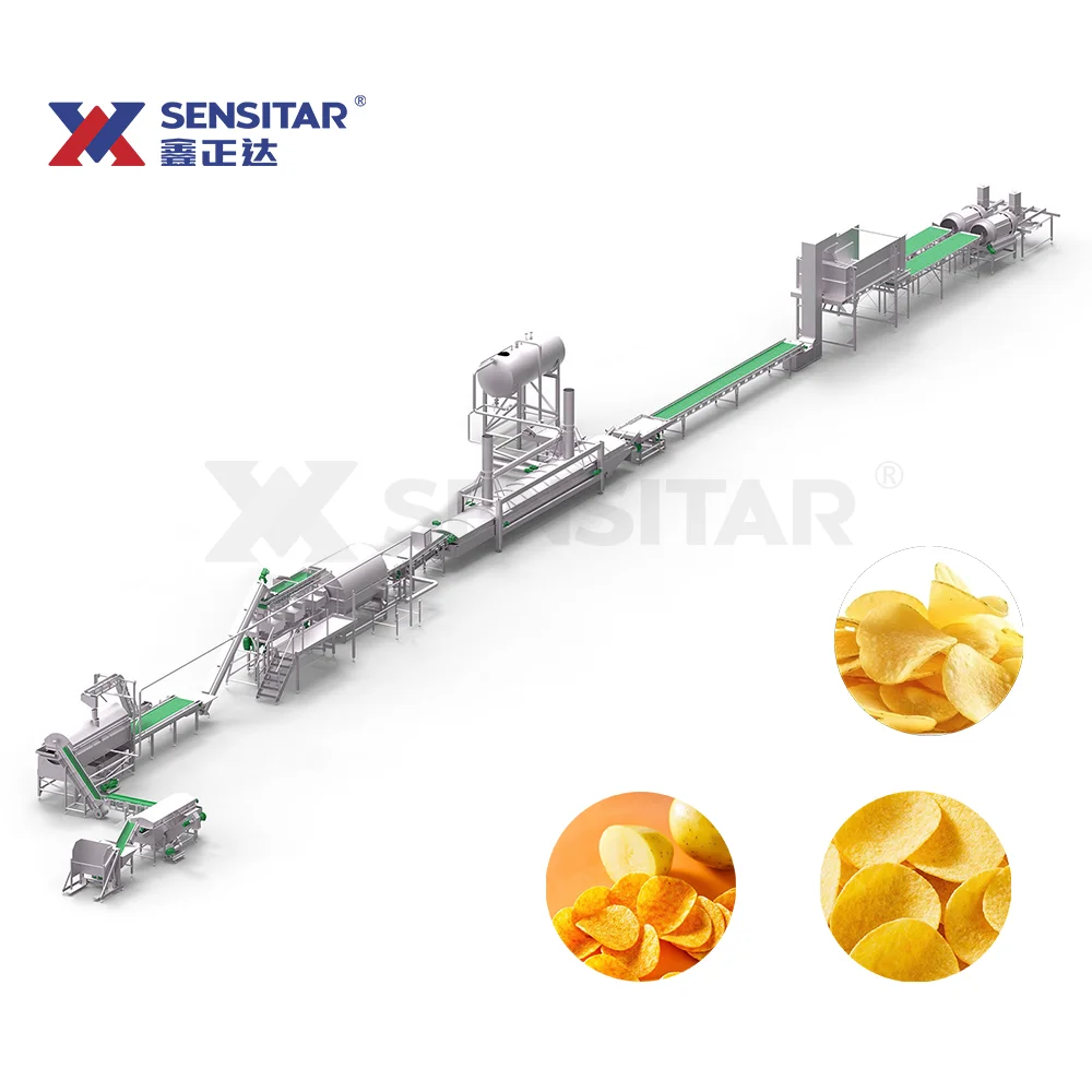 Полностью Автоматическая производственная линия для картофельных чипсов высокой эффективности 100 кг 300 картофельные чипсы делая машину