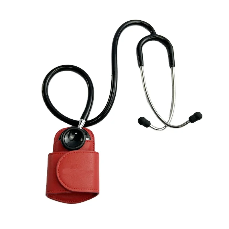 Stethoscope Holder with Closure and Padded Hip Belt Clip for Littmann Leather Universal Stethoscope Holster