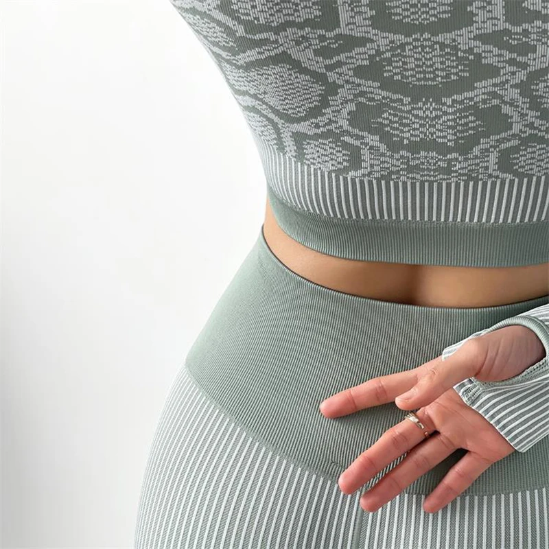 Pashasunshine 2021 fitness yoga wear new women active wear knit seamless fitness sports gym yoga set women suit