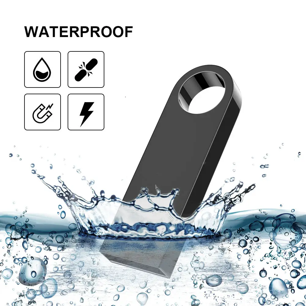AI-MICH Waterproof Mini Metal USB Flash Drive USB Disk Flash Drive USB Memory Stick 1GB/2GB/4GB/8GB/16GB/32GB/64GB/128GB
