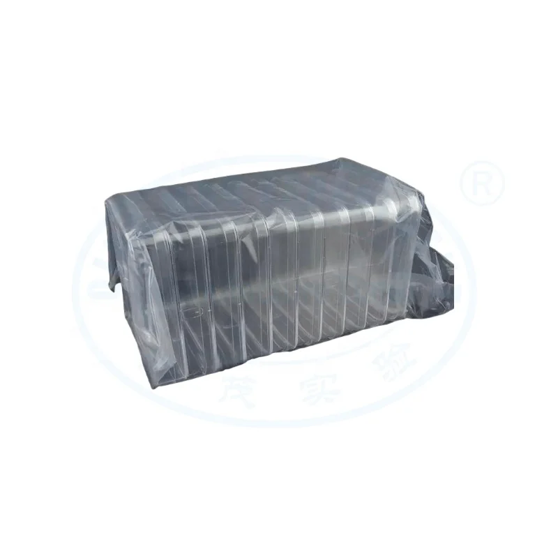 disposable cheap sterilized plastic PS 13*13cm square petri dish  with CE /ISO13485 certification for laboratory