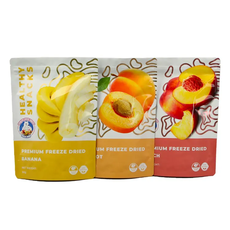 Freeze-dried Fruit Packaging Natural Rice Cracker Baby Food Snack Pouch With Zipper Bags Stand Up Bag