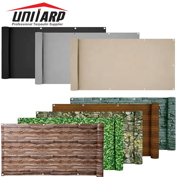 Водонепроницаемый брезентовый лист из ПВХ Внешнее украшение для балкона защитный экран