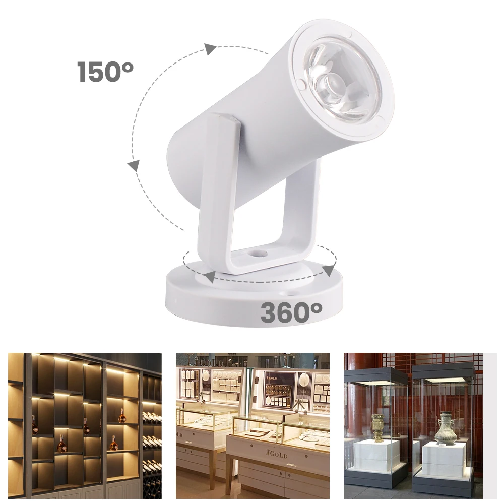 Dingdian LED 1-3W 220V MINI Reflector Lamp Surface Mounted White/Warm White/RGB display cabinet Spotlighting lamp for indoor