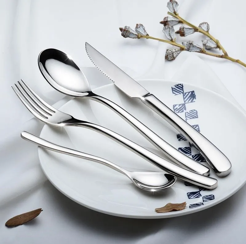 Restaurant Juego De Cubiertos Moonlight Stainless Steel Cutlery Durable Flatware Fork And Spoon Set