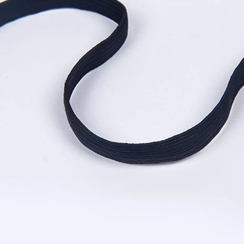 
Factory Price Wholesale White And Black Flat Braid Elastic Band Cord 