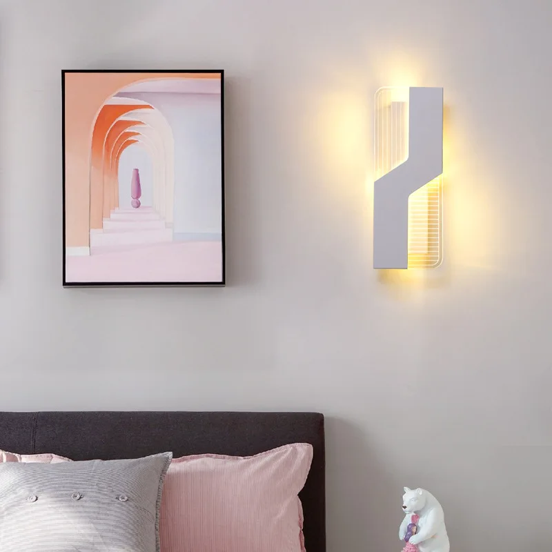 Black White Wall Mounted Acrylic Indoor Lamp shade LED Wall Light Lamp