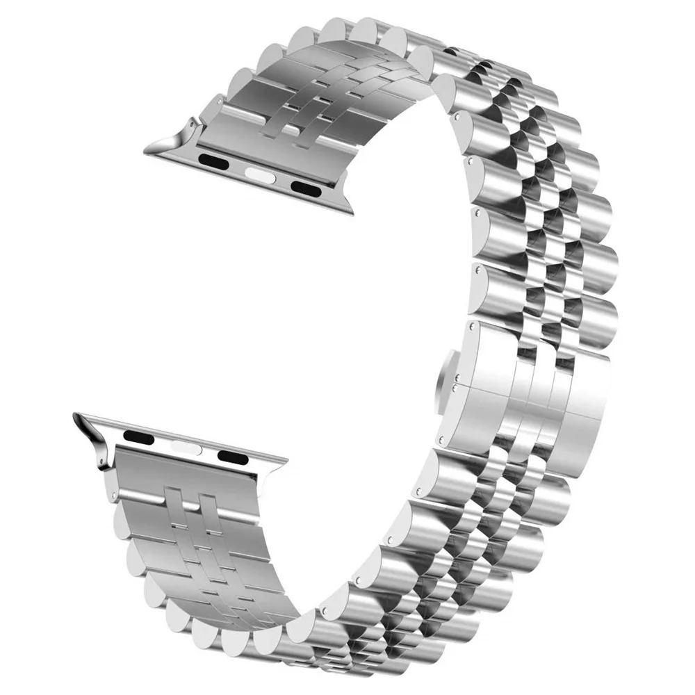 Роскошные 5 бусин из нержавеющей стали ремешок для часов iWatch 4 6 se 38 мм 40 42 44