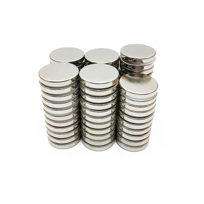 Magnetic Material 1.00 x 1/8 inch N45 Super Strong Ni Plated Neodymium Magnet