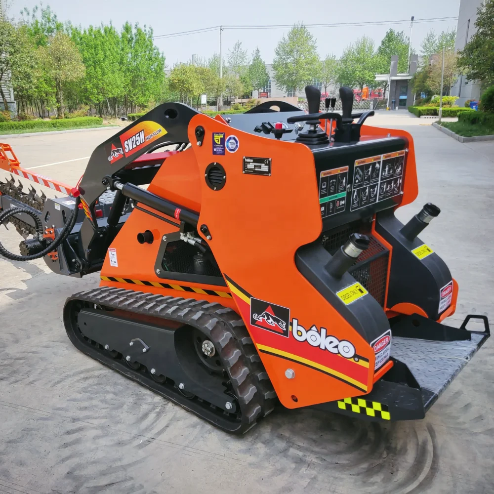 High Efficiency 25hp Tracked Mini Loader mini skid steer loader with bucket and Attachments