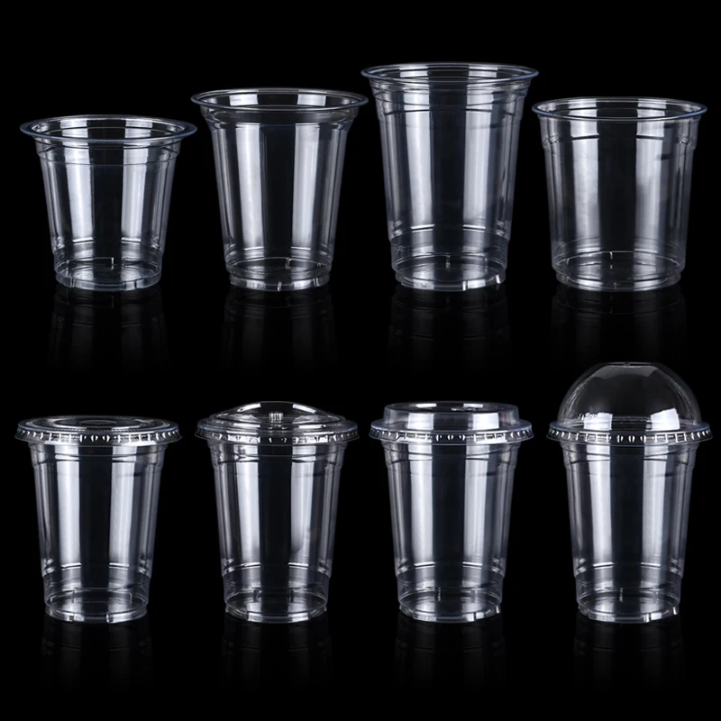 customized plastic cup 16 oz disposal iced coffee cups bubble tea boba pet cold lemon tea plastic cups with lids vasos plastico