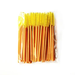 Wholesale Mini Gold And White Disposable Eyelash Applicator Mascara Brush Wands Eyelash Spoolie Brush