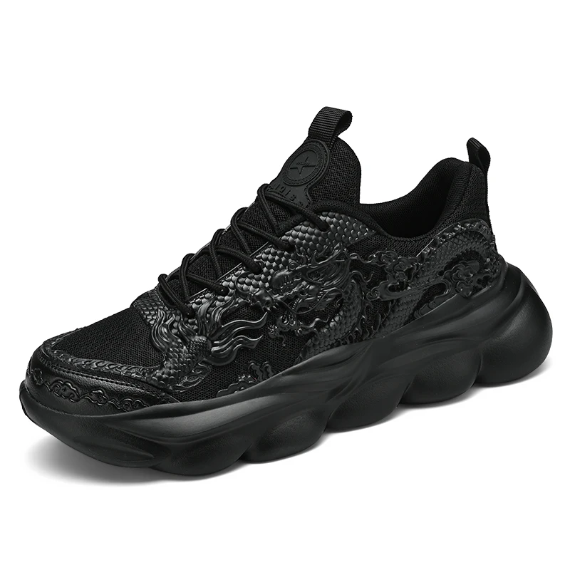 2024 Brand Logo Customize Men Casual Sports Sneakers Chinese Lunar Dragon Design Reflective Mesh Running Walking Shoes for Women