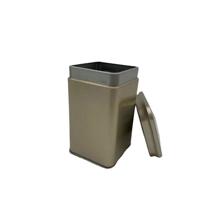 
New Product Hot Sale Square Square Tea Tin Box has Reusability Applied to Packing Tea Coffee Powder Beans Snack Foods 
