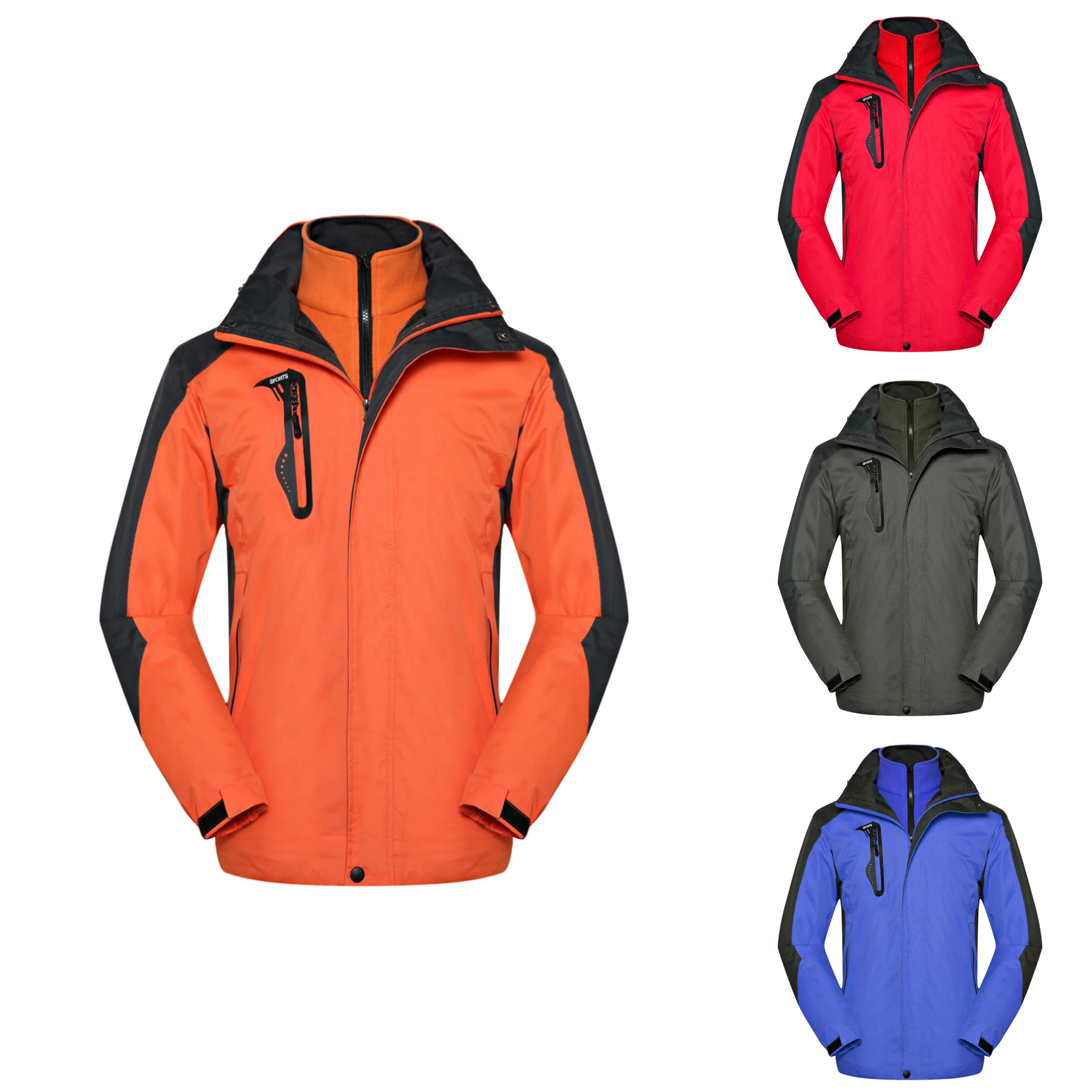 Detachable Best Thick Sell Winter Fashion Soft Shell Full Zip Polar Polyester Fleece Jacket For Men