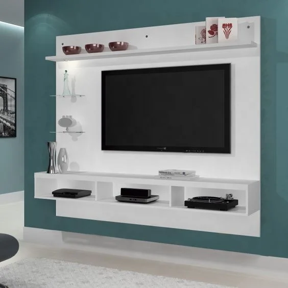 Hot Selling LED Wall Unit Entertainment Center With Shelves Multi-function MDF Wooden Stand Tv Stands Fortv furnitures