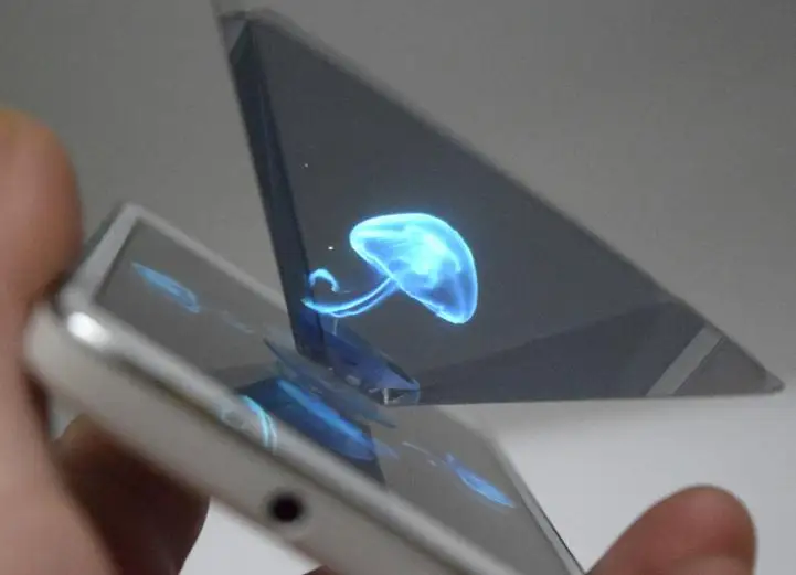 Promotional gift Mini holographic projector 3d hologram projector pyramid for mobile phone