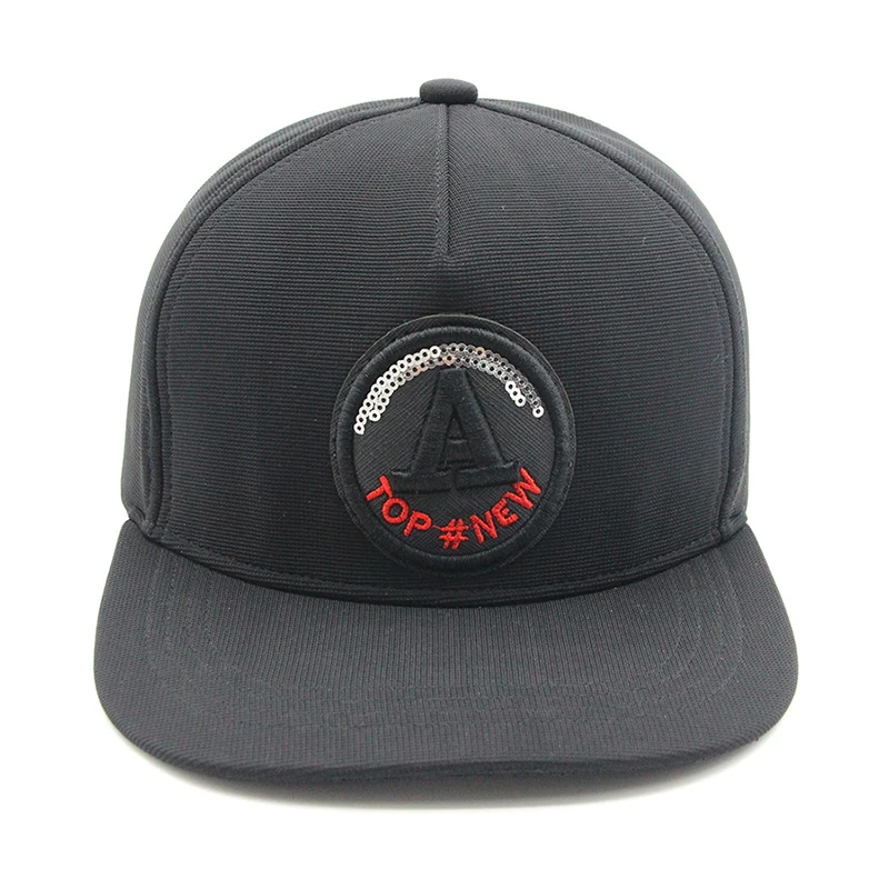 high quality custom black snapback cap gorra lisa plana