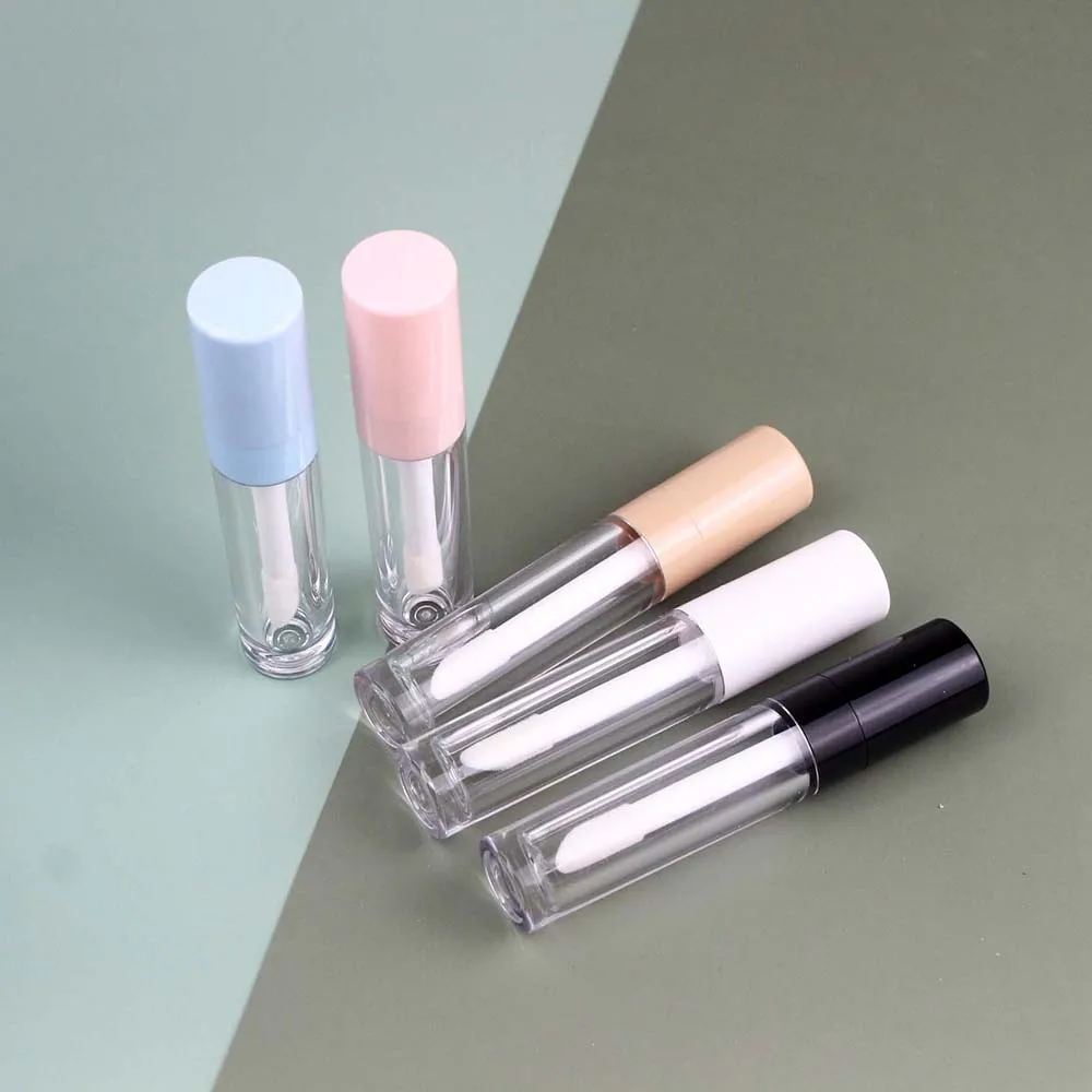 Clear cosmetic cute candy shape lip gloss containers round lipstick tube 8ml