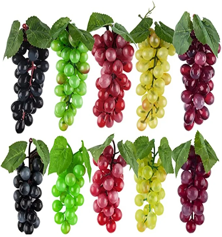 Artificial Grapes Simulation Lifelike Rubber Fake Grapes Clusters for Wedding Wine Kitchen Centerpiece Decorative
