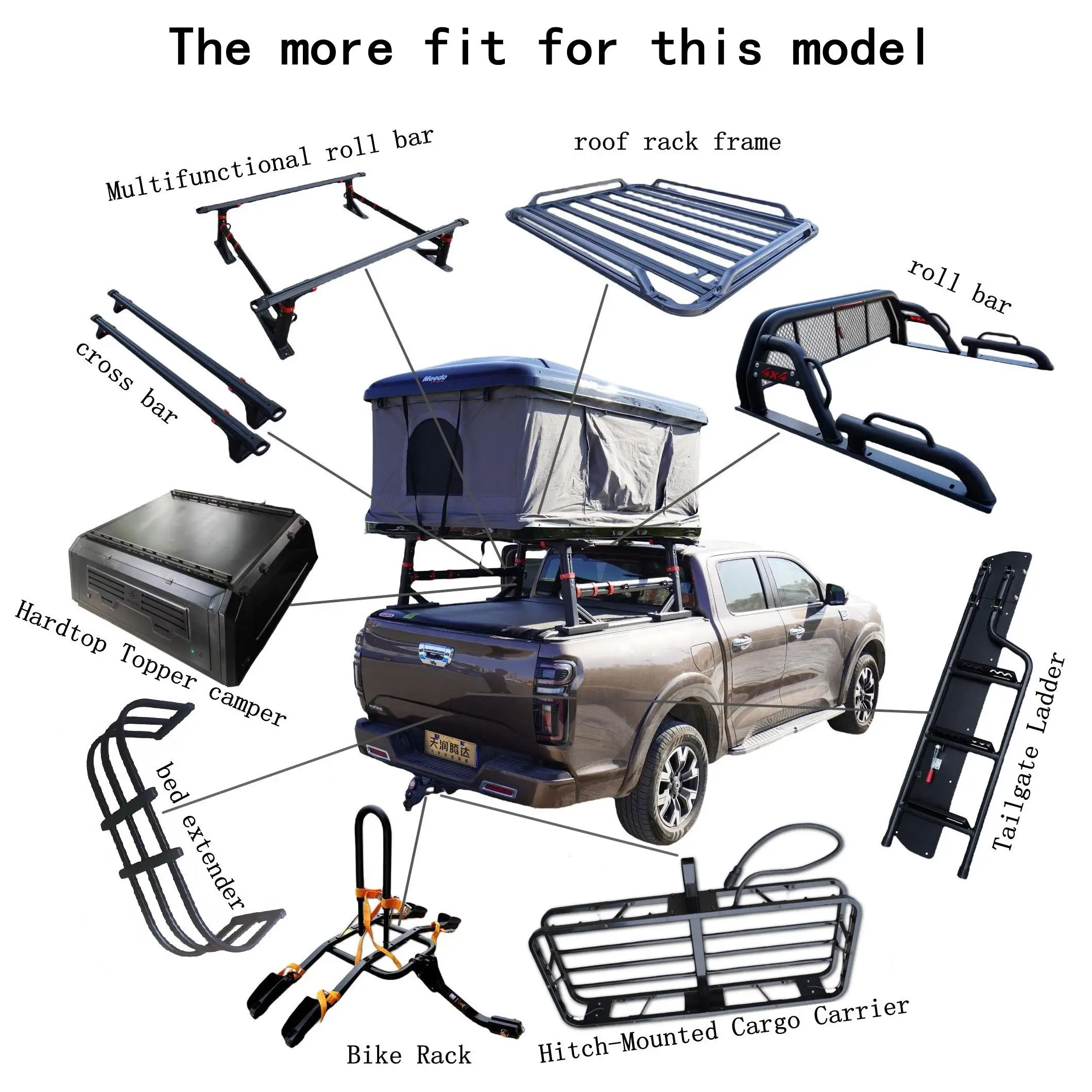 Ousaier Easy Install Retractable Aluminum Manual Roller Cover Roller Trunk Cover For Ford Ranger 5ft (61 in) 2012-2022