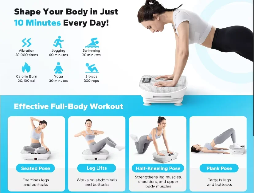2024 Best Selling Crazy Fitness Massage Vibration Plate Exercise Machine with Motor Speed Control for Loss Weight