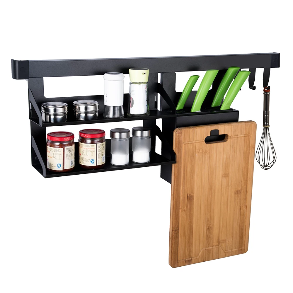 stainless steel 304 kitchen spice knife chopping block wall rack,combinable rack