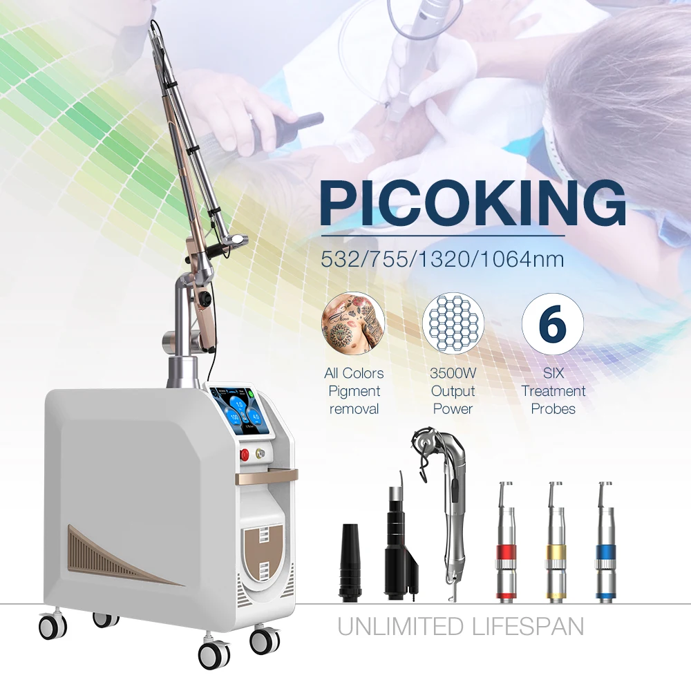 2024 Professional Picolaser Carbon Peel 450p 532 755 1320 1064 Q-Switch Nd Yag Laser Tattoo Removal Machine Picosecond