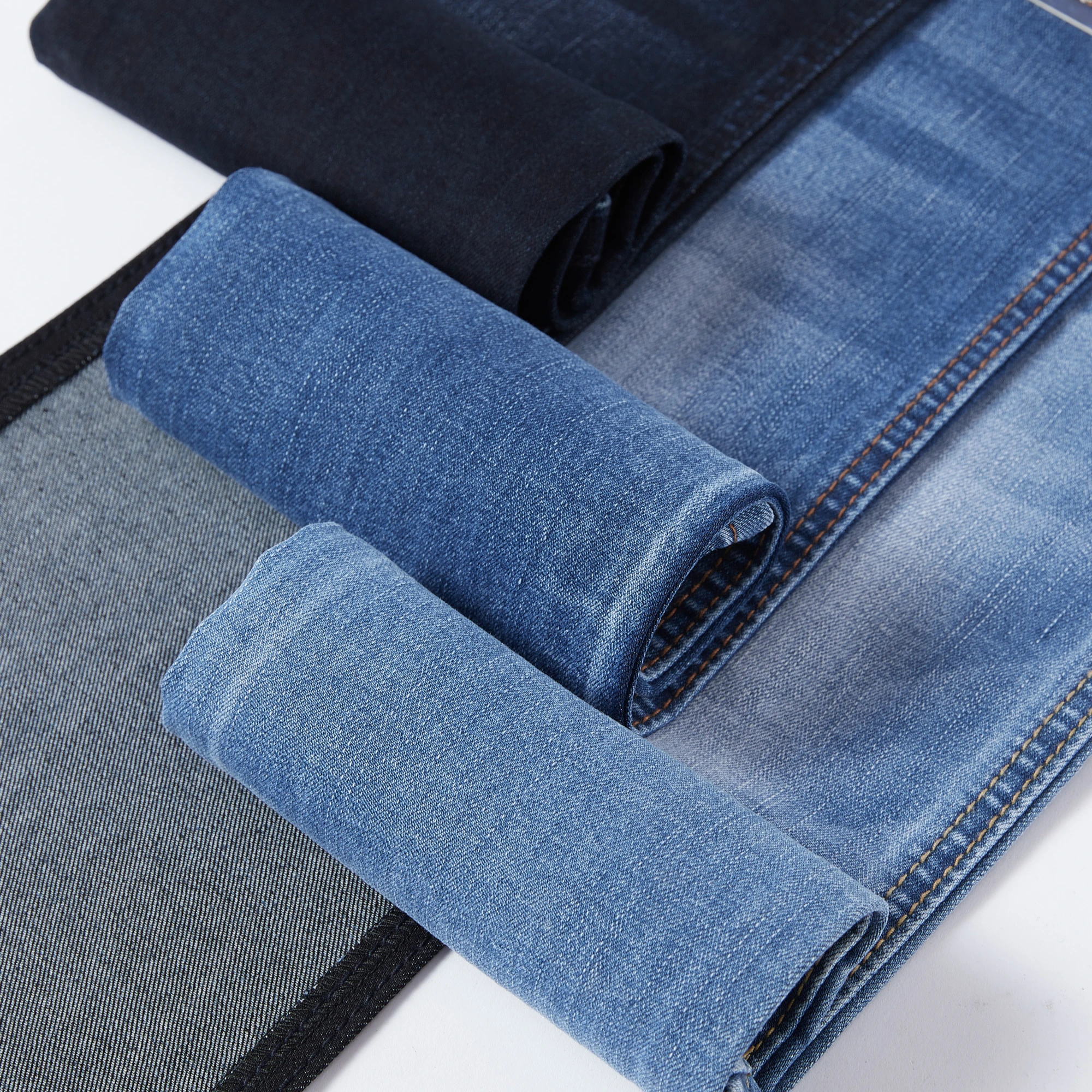 wholesale organic cotton elastane stone washed denim fabric GK8099-1