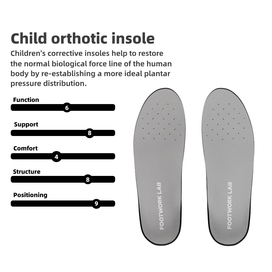 Hot Selling Kids Orthotic Insoles Flat Foot Correction Heated Insoles Plantar Fasciitis Pain Relief  Arch Support Insoles
