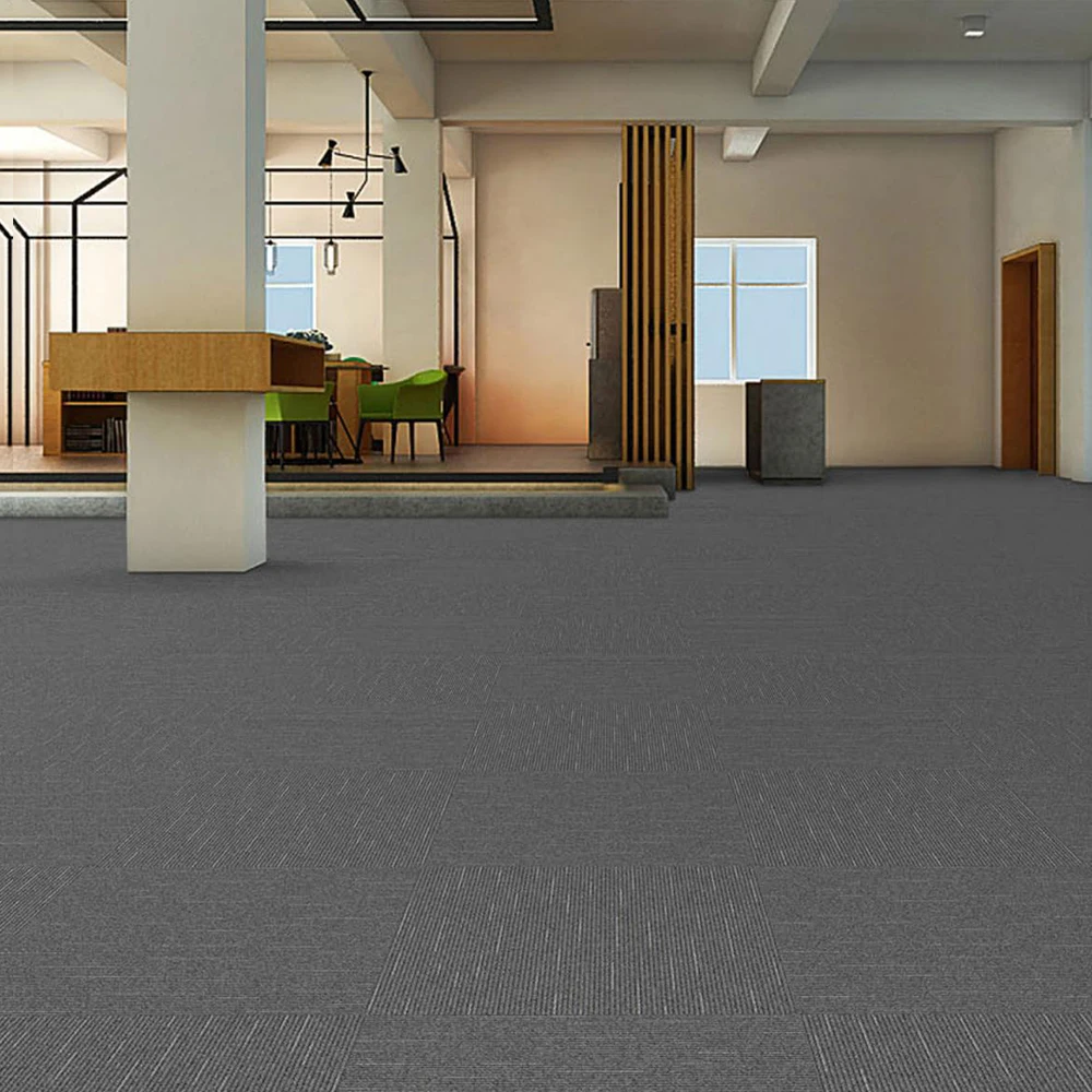 HJ PP Tufted Multi-Level Loop Office/Hotel Modular Carpet Tiles Factory Custom Carpet tiles with PVC Backing