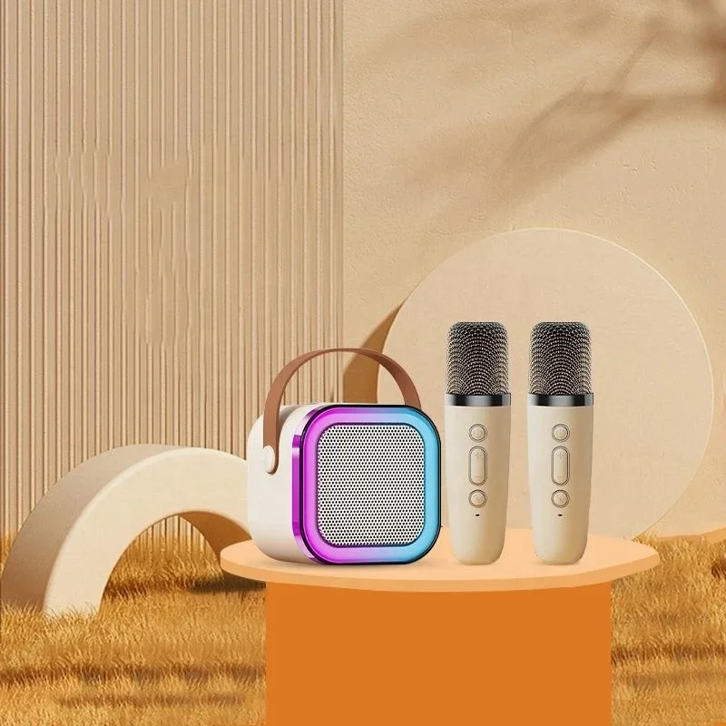Portable Speakers Mini Wireless bt RGB LED Light With Handheld Karaoke Mic Music Player Singing Recorder Ktv Microphone